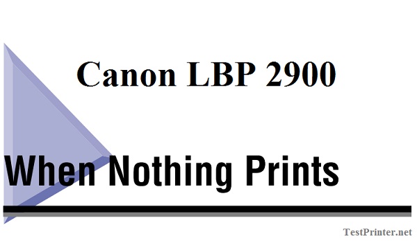 What Should I Do if Canon LBP 2900 nothing prints